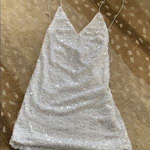 Lulus white sequin dress